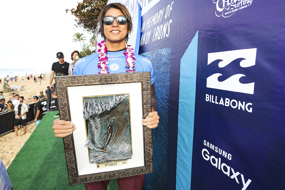 Kanoa Igarashi is the 2016 Billabong Pipe Masters runner-up. PHOTO: © WSL / Cestari